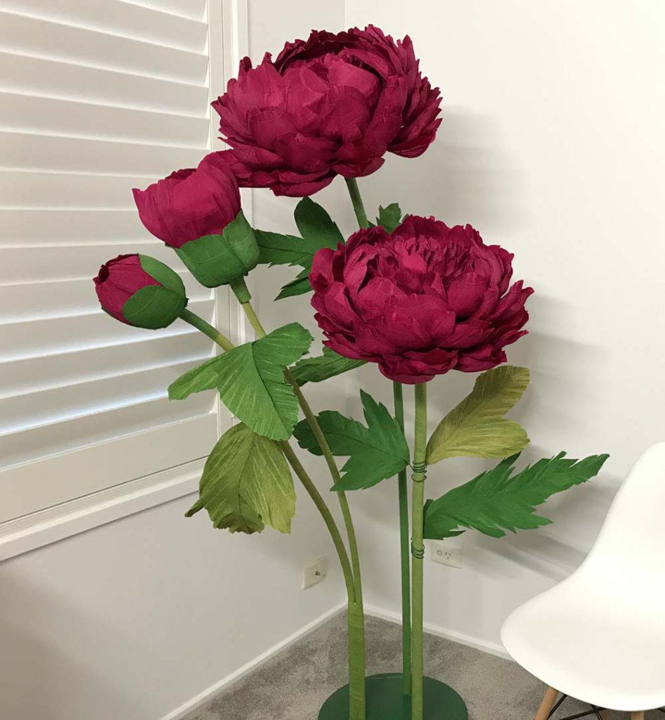 Freestanding crepe paper peony flower video tutorial paperprotutorials